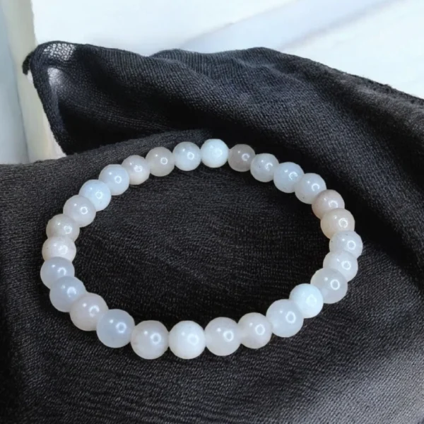 Pulsera piedras jade blanco
