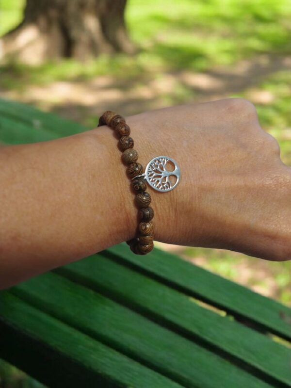 PULSERA PALO SANTO CON DIJE ARBOL DE LA VIDA - Imagen 3