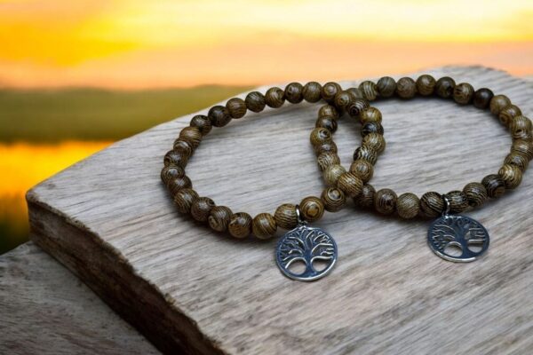 PULSERA PALO SANTO CON DIJE ARBOL DE LA VIDA - Imagen 4