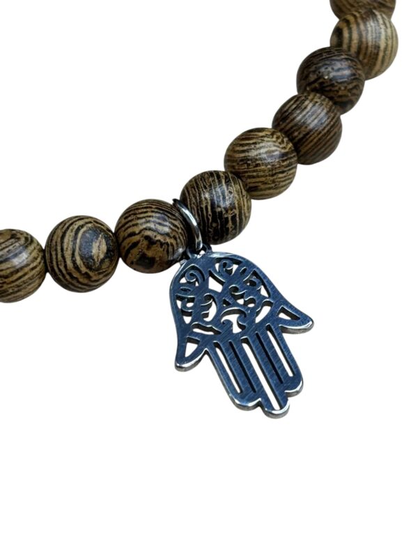 PULSERA PALO SANTO CON DIJE MANO DE FATIMA - Imagen 2