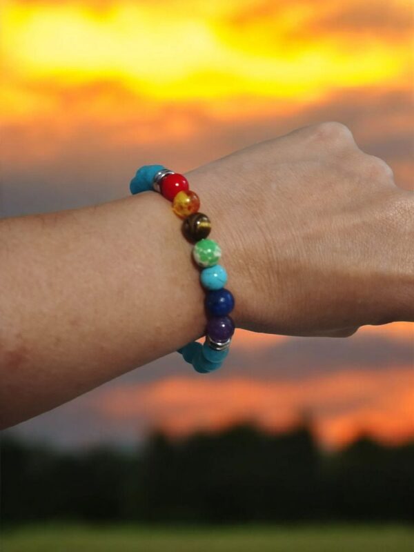 PULSERA 7 CHAKRAS CON TURQUESA - Imagen 3