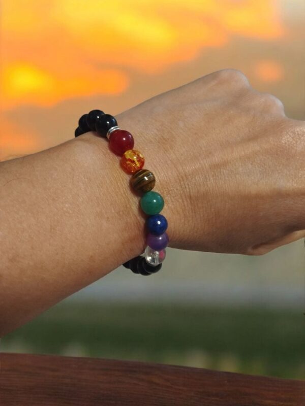 PULSERA 7 CHAKRAS CON ONIX NEGRO - Imagen 2