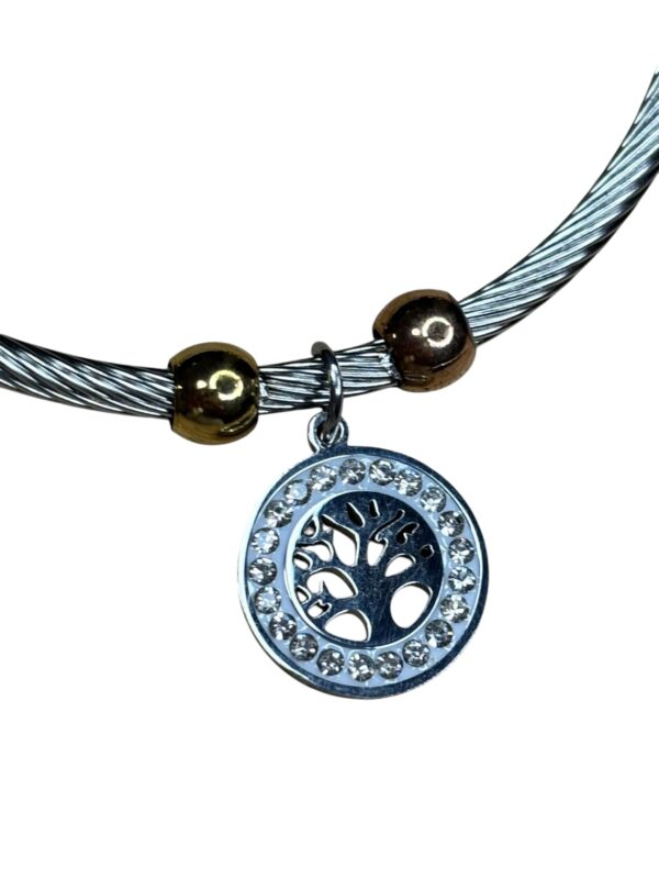 PULSERA ACERO BICOLOR CON DIJE ARBOL DE LA VIDA - Imagen 2
