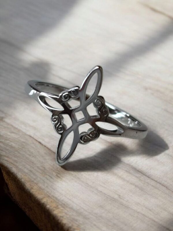 ANILLO ACERO NUDO DE BRUJAS AJUSTABLE