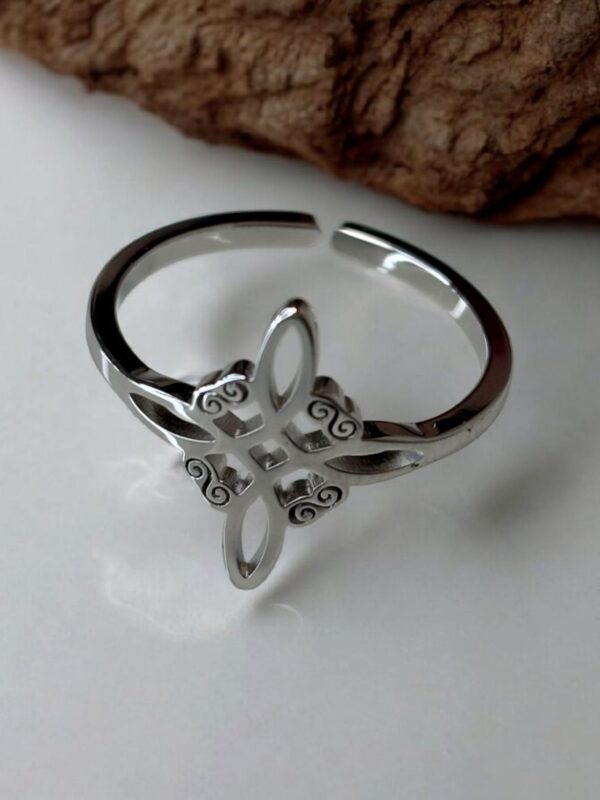 ANILLO ACERO NUDO DE BRUJAS AJUSTABLE - Imagen 2