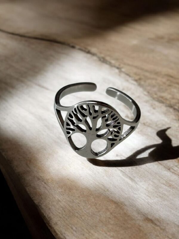 ANILLO ACERO ARBOL DE LA VIDA AJUSTABLE - Imagen 2