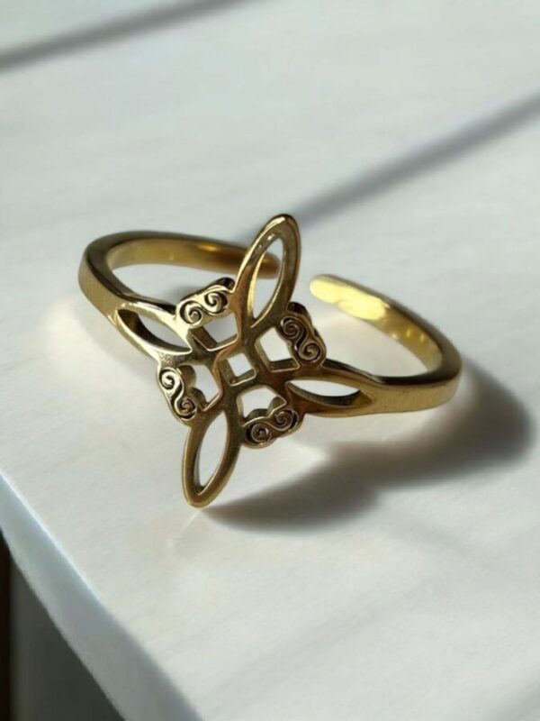 ANILLO ACERO NUDO DE BRUJAS AJUSTABLE