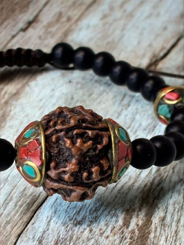 PULSERA RUDRAKSHA y Jade negro