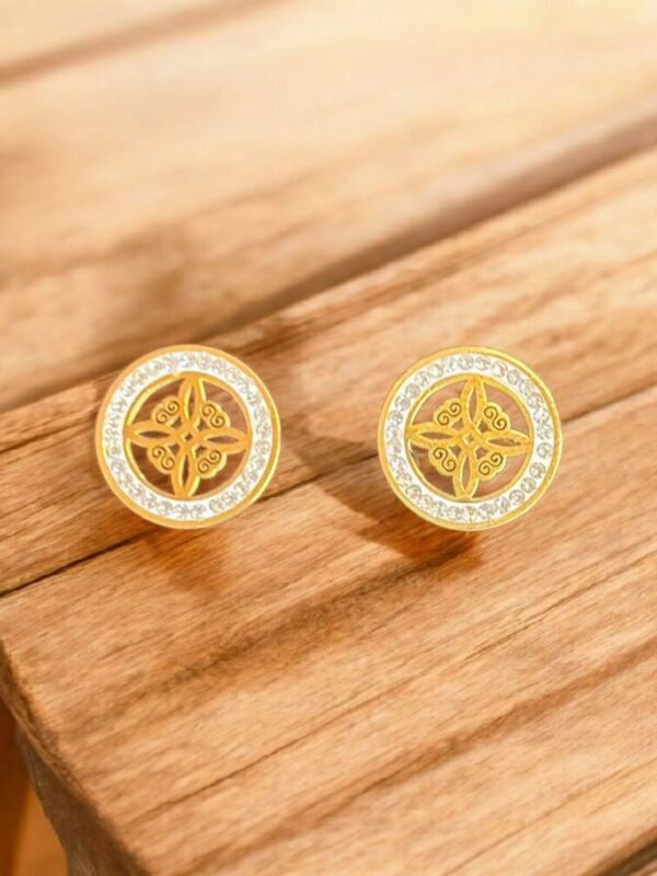 PENDIENTES ACERO NUDO DE BRUJAS CIRCONITAS - Imagen 2